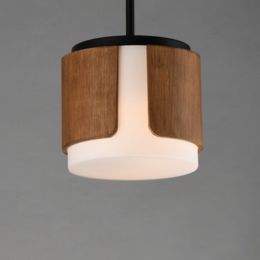 Maxim Lighting Draughtsman 10" Semi Flush Mount Pendant Walnut/Black