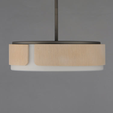 Maxim Lighting Draughtsman 18" Semi Flush Mount Pendant Natural Wood/Charcoal