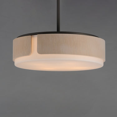 Maxim Lighting Draughtsman 18" Semi Flush Mount Pendant Natural Wood/Charcoal