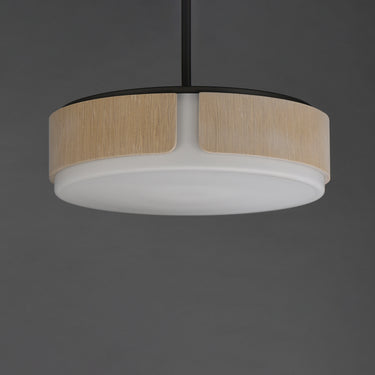 Maxim Lighting Draughtsman 18" Semi Flush Mount Pendant Natural Wood/Charcoal