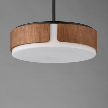 Maxim Lighting Draughtsman 18" Semi Flush Mount Pendant Walnut/Black