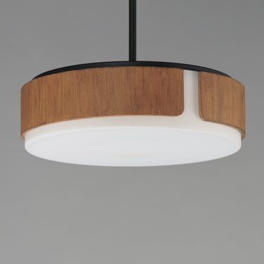 Maxim Lighting Draughtsman 18" Semi Flush Mount Pendant Walnut/Black