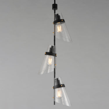 Maxim Lighting Finch 3-Light Vertical Pendant Dark Bronze/Antique Brass