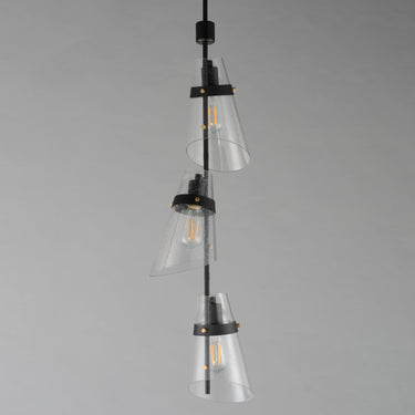 Maxim Lighting Finch 3-Light Vertical Pendant Dark Bronze/Antique Brass