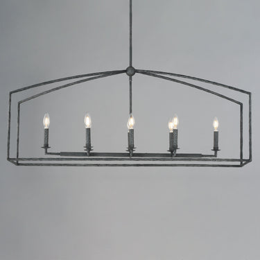 Maxim Lighting Martel 8-Light Linear Chandelier Blacksmith
