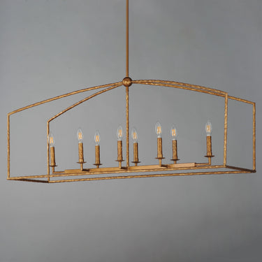 Maxim Lighting Martel 8-Light Linear Chandelier Etruscan Gold