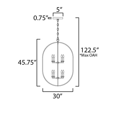 Maxim Lighting Martel 8-Light Pendant Blacksmith