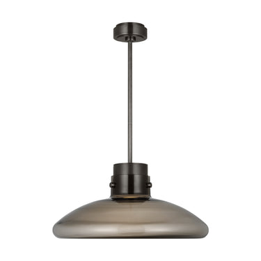 Morgan 22" LED Pendant Light with Smoked Glass – Bronze Finish by Visual Comfort