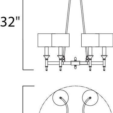 Maxim Lighting Fairmont 6-Light Chandelier Natural Aged Brass