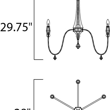 Maxim Lighting Claymore 6-Light Chandelier Claystone/Gold Leaf