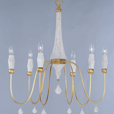 Maxim Lighting Claymore 6-Light Chandelier Claystone/Gold Leaf