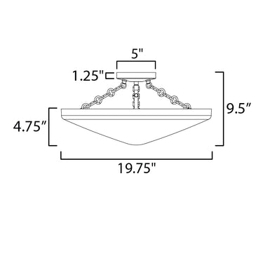 Maxim Lighting Artemis 3-Light Flush Mount Natural Aged Brass