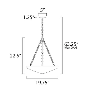 Maxim Lighting Artemis 4-Light Pendant Natural Aged Brass