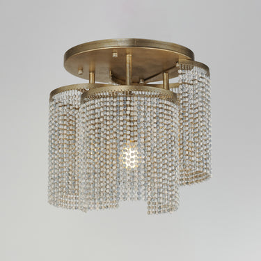 Maxim Lighting Fontaine 3-Light Flush Mount Golden Silver