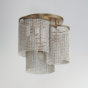 Maxim Lighting Fontaine 3-Light Flush Mount Golden Silver