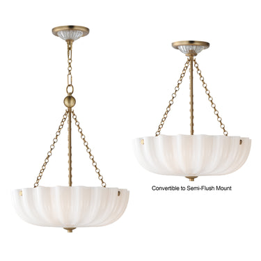 Maxim Lighting Bundt 15" Pendant/Semi-Flush Mount White/Natural Aged Brass