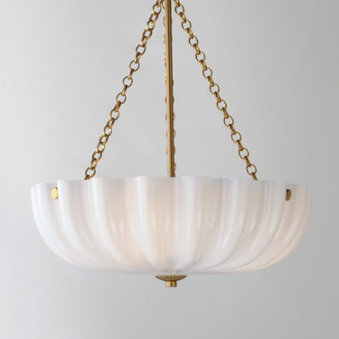 Maxim Lighting Bundt 15" Pendant/Semi-Flush Mount White/Natural Aged Brass