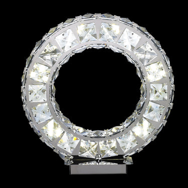Finesse Decor Round Crystal Extravaganza 11" Table Lamp Chrome