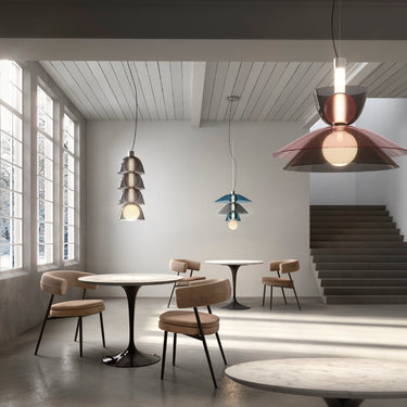 Penta Gems glass pendants in a restaurant
