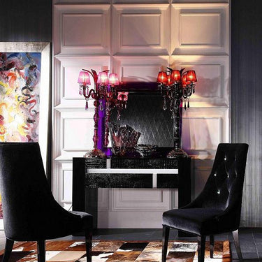 AX Charlotte Black Velour Dining Chair set of 2