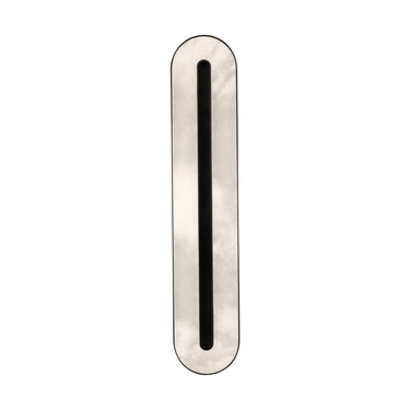 Vertical 24-inch oval alabaster sconce in bronze, from the Wyllis collection by Kelly Wearstler.
