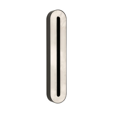 Integrated LED Wyllis 24" wall sconce with bronze natural brass and veined alabaster.