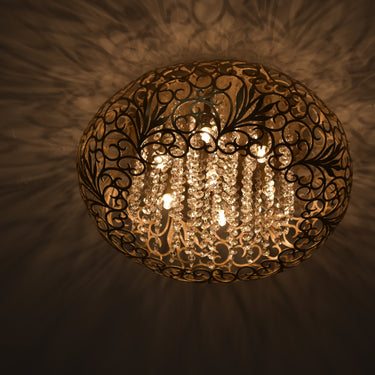 Maxim Lighting Arabesque 7-Light Flush Mount Golden Silver