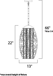 Maxim Lighting Arabesque 6-Light Pendant Golden Silver