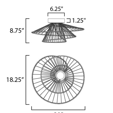 Maxim Lighting Zeta LED Flush Mount Natural Aged Brass