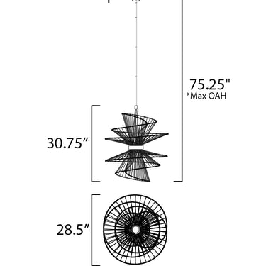 Maxim Lighting Zeta Large LED Pendant Black