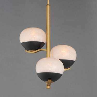 Maxim Lighting Lucerne 3-Light Chandelier Black/Natural Aged Brass