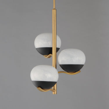 Maxim Lighting Lucerne 3-Light Chandelier Black/Natural Aged Brass