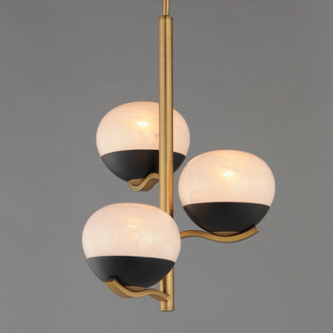 Maxim Lighting Lucerne 3-Light Chandelier Black/Natural Aged Brass