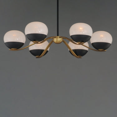 Maxim Lighting Lucerne 6-Light Chandelier Black/Natural Aged Brass