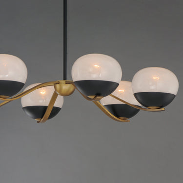 Maxim Lighting Lucerne 6-Light Chandelier Black/Natural Aged Brass