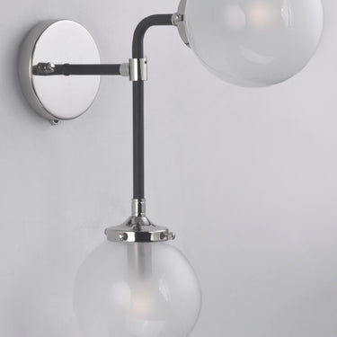 Maxim Lighting Atom 2-Light Wall Sconce Black/Polished Nickel