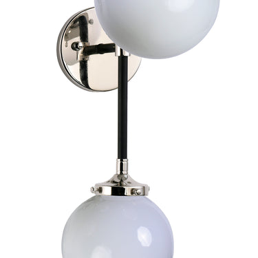 Maxim Lighting Atom 2-Light Wall Sconce Black/Polished Nickel