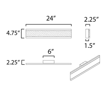 Maxim Lighting Visor 24" LED Wall Sconce Black