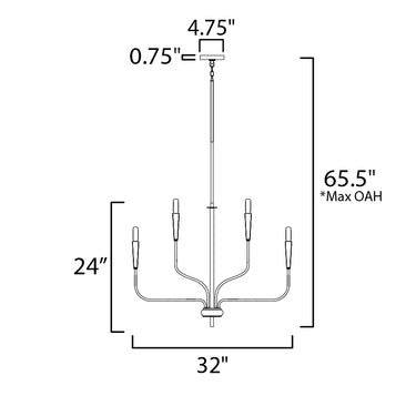 Maxim Lighting Vela 9-Light Chandelier Black