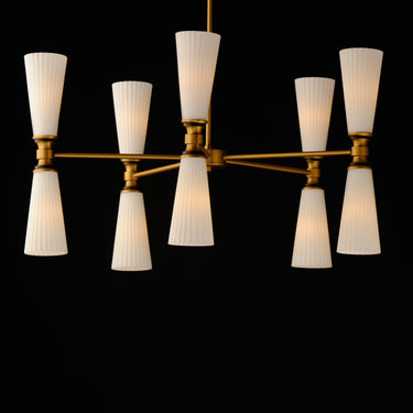 Maxim Lighting Krevat 10-Light Chandelier Black/Natural Aged Brass