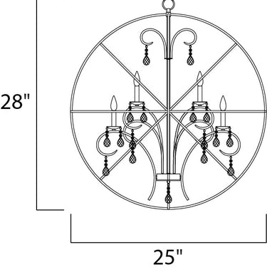 Maxim Lighting Orbit 6-Light Pendant Anthracite/Polished Nickel
