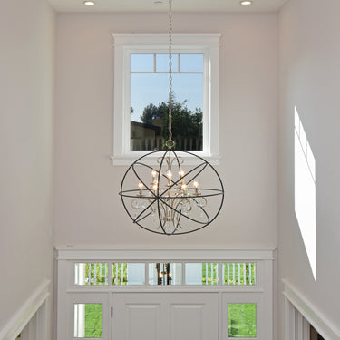 Maxim Lighting Orbit 9-Light Pendant Anthracite/Polished Nickel