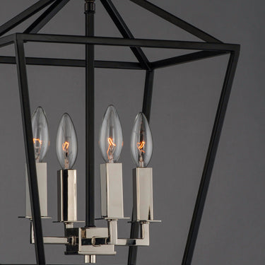 Maxim Lighting Abode 4-Light Small Chandelier Textured Black/Polished Nickel