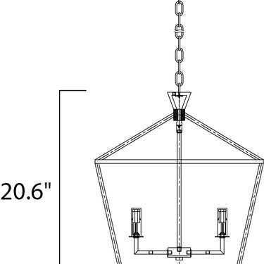 Maxim Lighting Abode 4-Light Chandelier Textured Black/Polished Nickel