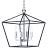 Maxim Lighting Abode 4-Light Chandelier Textured Black/Polished Nickel