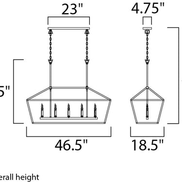 Maxim Lighting Abode 5-Light Linear Chandelier Textured Black/Polished Nickel