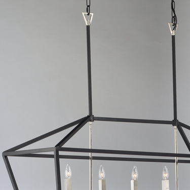 Maxim Lighting Abode 5-Light Linear Chandelier Textured Black/Polished Nickel