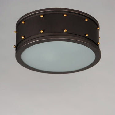 Maxim Lighting Trestle 2-Light Flush Mount Oil Rubbed Bronze/Antique Brass