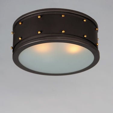 Maxim Lighting Trestle 2-Light Flush Mount Oil Rubbed Bronze/Antique Brass