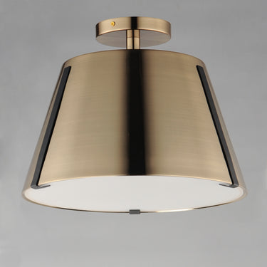 Maxim Lighting Carlo LED Semi Flush Mount Dark Bronze, Leather, Heritage Brass